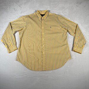Ralph Lauren Shirt Men Size XL Long Sleeve Classic Fit Stripe 100% Cotton GUC